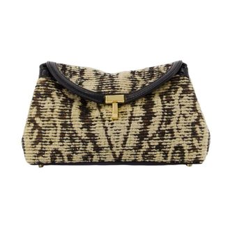 Toteme Mini T-Lock Paisley Clutch - Bags - Mujer - Negro - ONE SIZE