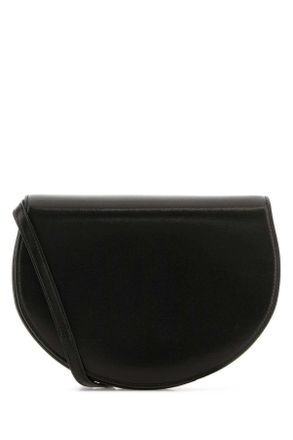 The Row Black Leather Canteen Shoulder Bag