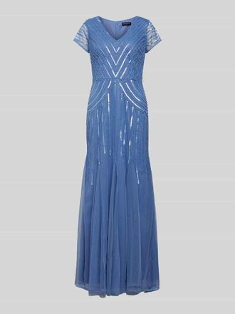 Adrianna Papell Abendkleid mit Paillettenbesatz in Bleu, Gr&ouml;&szlig;e 36