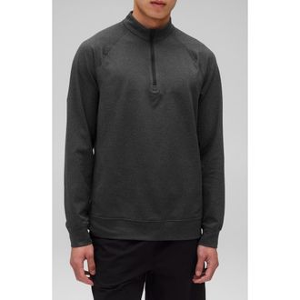 Reigning Champ Recovery Brushed Jersey Quarter Zip Pullover in Hblack at Nordstrom Rack, Size Xx-Large