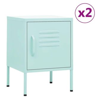 Berkfield Home Nightstands 2 pcs Mint 35x35x51 cm Steel in Green | Size: 35 x 35 x 51 cm