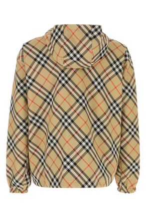 Burberry Mens Reversible Check Jacket Beige Polyester