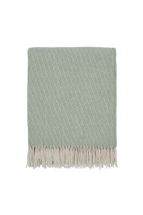 Murmur Cara Wool Throw in Light Green | Size: 130 cm x 170 cm