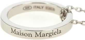 Maison Margiela Rol&ograve; Chain Ring Pendant Necklace - Silver