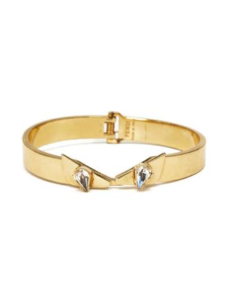Fendi crystal-embellished bangle bracelet - Gold