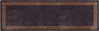 vidaXL Vidaxl - Alfombra lavable antideslizante negro y dorado 80x300 cm