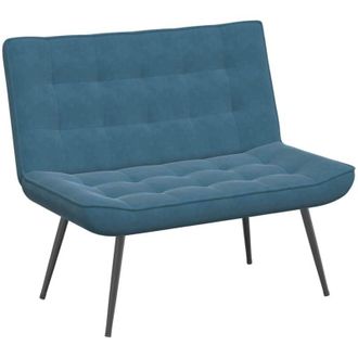 vidaXL Banco De Terciopelo Azul 110x74x84 Cm Vidaxl