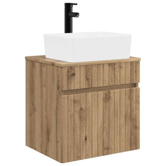 vidaXL Vanidad De Lavabo Montada En La Pared Roble Artisan Vidaxl