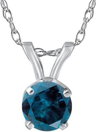 Pompeii3 1/4ct Blue Diamond Solitaire White Gold Pendant