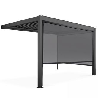 Oviala P&eacute;rgola bioclim&aacute;tica adosada de 3x4m y 2 toldos