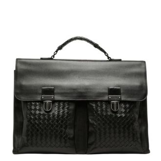 Bottega Veneta Black Leather Briefcase (Pre-Owned)