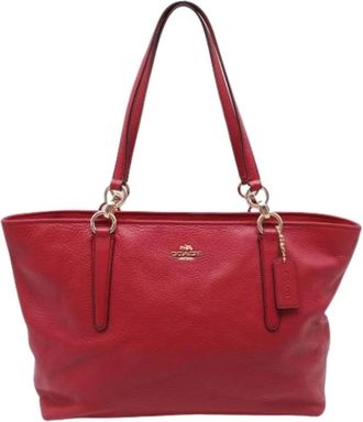 Coach Pre-owned Tote Bags, female, Red, Size: ONE SIZE Pre-owned Madison East West Tote