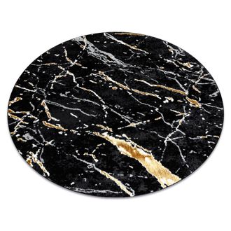 RugsX Alfombra Allure 1963 Circulo M&aacute;rmol - Estructural, Elegante, Glamurosa Negro / Oro Black Circulo 200 Cm