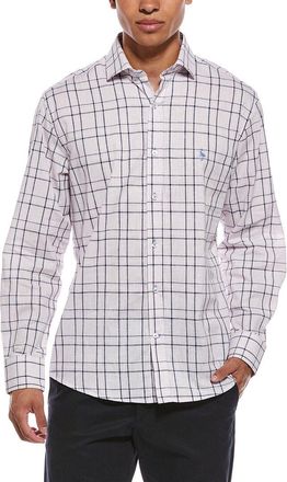 Tailorbyrd Yarn Dyed Large Check Linen-Blend Shirt
