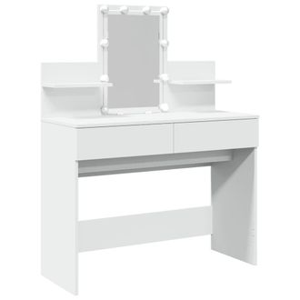 Berkfield Home Dressing Table with LED White 100x40x130 cm | Size: 100 x 40 x 130 cm