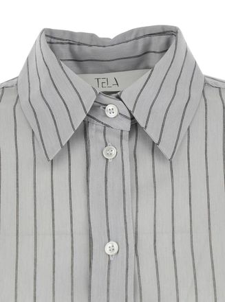 Tela Womens Shirt Lyocell-Silk Grey Blouses