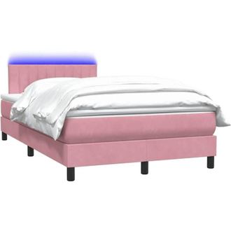 vidaXL Cama Box Spring Con Colch&oacute;n Terciopelo Rosa 120x220 Cm Vidaxl