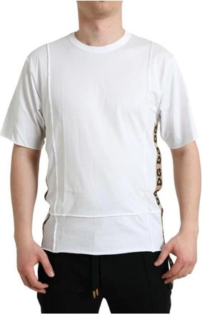Dolce & Gabbana T-shirt met korte mouwen en ronde hals - Heren - T-shirts - Wit - XS - Katoen - Tops