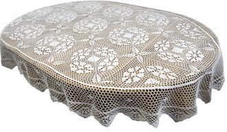 OEM Mantel Ovalado De Ganchillo Blanco De 110x160 Cm, Tapete De Encaje Para Mesa Ovalada