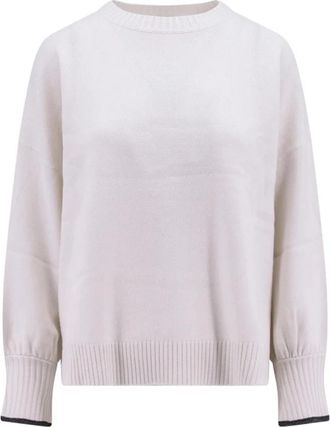 Brunello Cucinelli Cashmere Trui - Dames - Cashmere truien - Wit - L - Kasjmier - Truien & Vesten