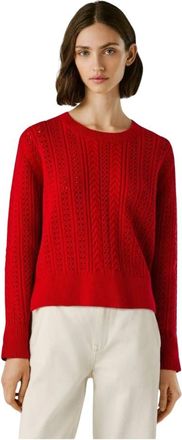 Pepe Jeans London Candide Jersey - Dames - Ronde hals truien - Rood - L - Katoen - Truien & Vesten