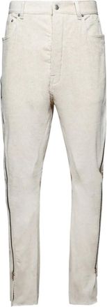 Rick Owens zip-detail corduroy trousers - men - Cotton - 31 - White