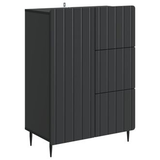 vidaXL Aparador Negro 66 X 34,5 X 91,5 Cm Madera De Ingenier&iacute;a Vidaxl