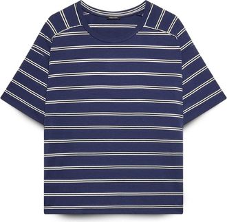Fiorella Rubino Gestreept Jersey T-shirt van Viskosemix - Dames - T-shirts - Blauw - M - Tops