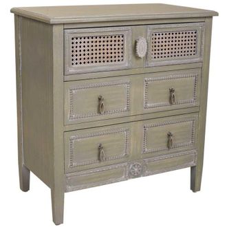 Wanderlust Deco Wanderlust Deco - Mesita De Noche De Madera 3 Cajones 65x36x70