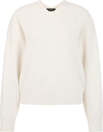 Marc Cain V-hals Trui - Dames - V-hals truien - Wit - L - Wol - Truien & Vesten