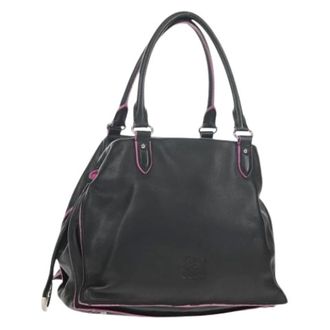 Loewe Pre-owned Leren Handtas - Dames - Pre-owned - Zwart - Maat: ONE Size Leer