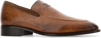 Miu Miu Womens Calfskin Leather Loafer Brown
