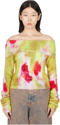 Acne Studios Gezellig Gebreide Trui met Opgerolde Hals - Dames - Ronde hals truien - Veelkleurig - M - Nylon - Truien & Vesten