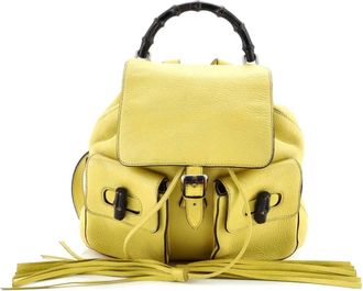Gucci Bamboo Tassel Leather Medium backpack - Geel
