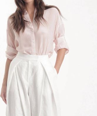 Karina Grimaldi Malaga Striped Top In Pink/white