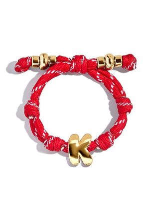 BaubleBar Knotty Initial Bracelet in Red K at Nordstrom
