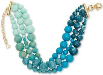 Lele Sadoughi Riviera Diana Triple Row Necklace in Seafoam Spray at Nordstrom