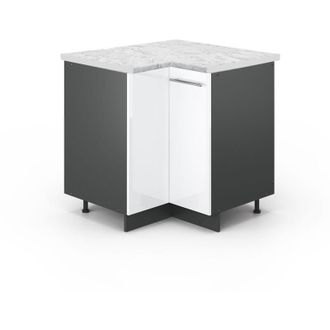 Vicco Armario De Esquina Fame-line, Blanco Alto Brillo, 80.5 Cm, Et M&aacute;rmol