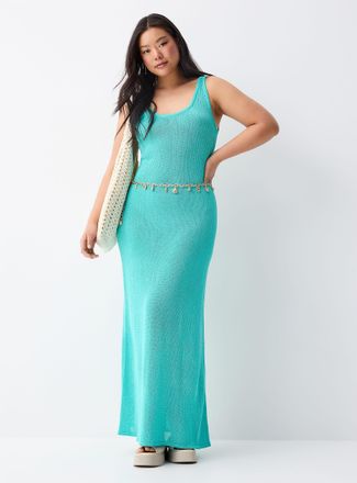 Twik Womens Shimmering knit maxi dress