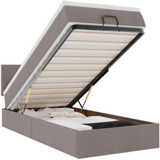 vidaXL Estructura De Cama Otomana Colch&oacute;n Tela Gris Pardo 80x200cm Vidaxl