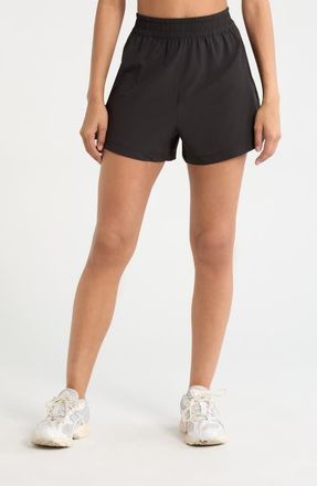 Zella Atlas High Waist Daily Shorts in Black at Nordstrom, Size X-Small