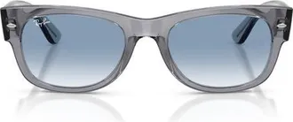 Ray-Ban 52mm Mega Wayfarer II Gradient Square Sunglasses in Transaprent Grey/clear Blue at Nordstrom