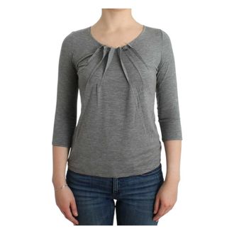 Roberto Cavalli Long Sleeve T-Shirts, female, Gray, XL, Elegant Grey Cashmere Blend Jumper