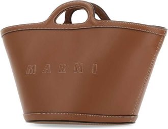 Marni Womens Leather Top Handle Bag Brown Bovine