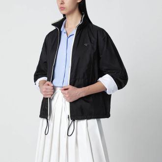 Prada Black/vanilla Re-Nylon zip blouson