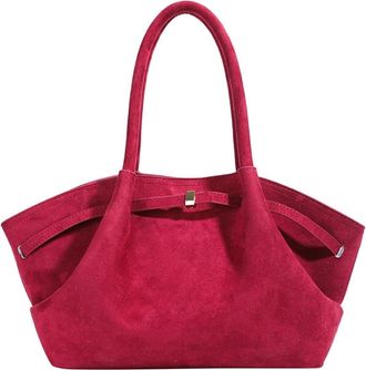 Generic Fashion Faux Suede Tote Bag for Women Dumpling Designs Crossbody Hobo Handbag Women Vintage Shoulder Bag Purse, Red