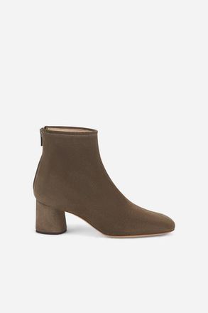 AGL Olga Water Resistant Velour Ankle Boot with Heel in Taupe at Nordstrom, Size 37.5 Eu