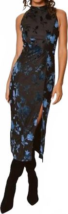 Hutch Darby Midi Dress In Black Navy