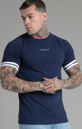 Siksilk Camiseta de torneo azul marino para hombre SikSilk S