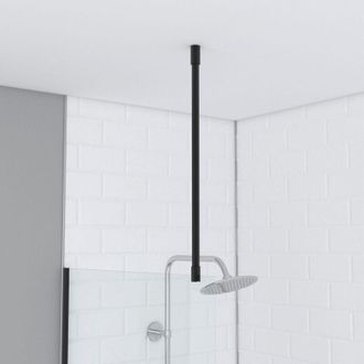 Aurlane Barra De Fijaci&oacute;n Extensible 70-100cm Negro Mate Para Ducha A Ras De Suelo
